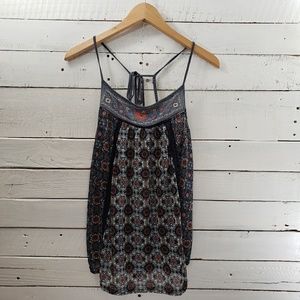 Taylor & Sage Blue Floral Print Boho Tank M